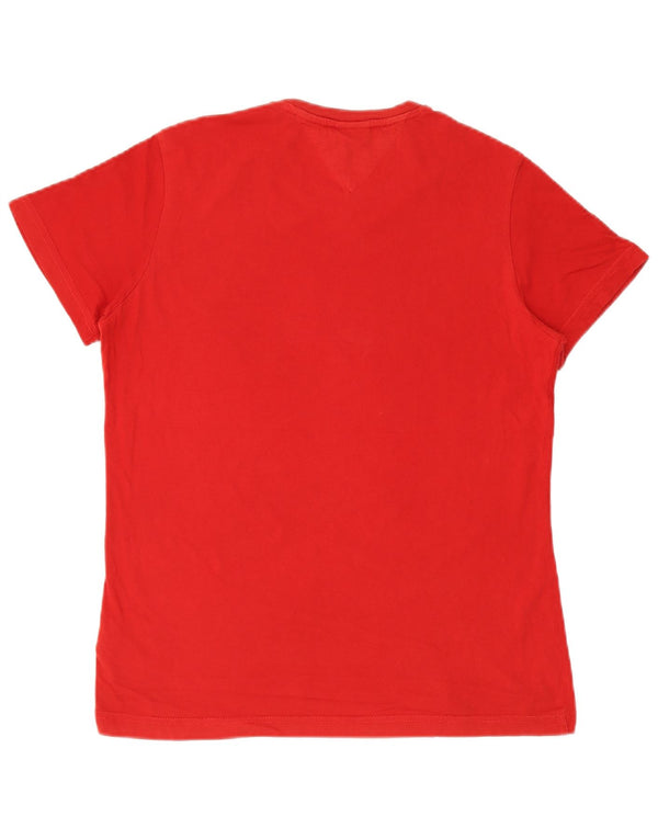 Tommy Hilfiger Camiseta gráfica para mujer Top UK 12 Algodón rojo mediano