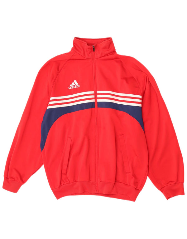 Adidas - Chaqueta de chándal para hombre, talla 40/42, color rojo medio, poliéster