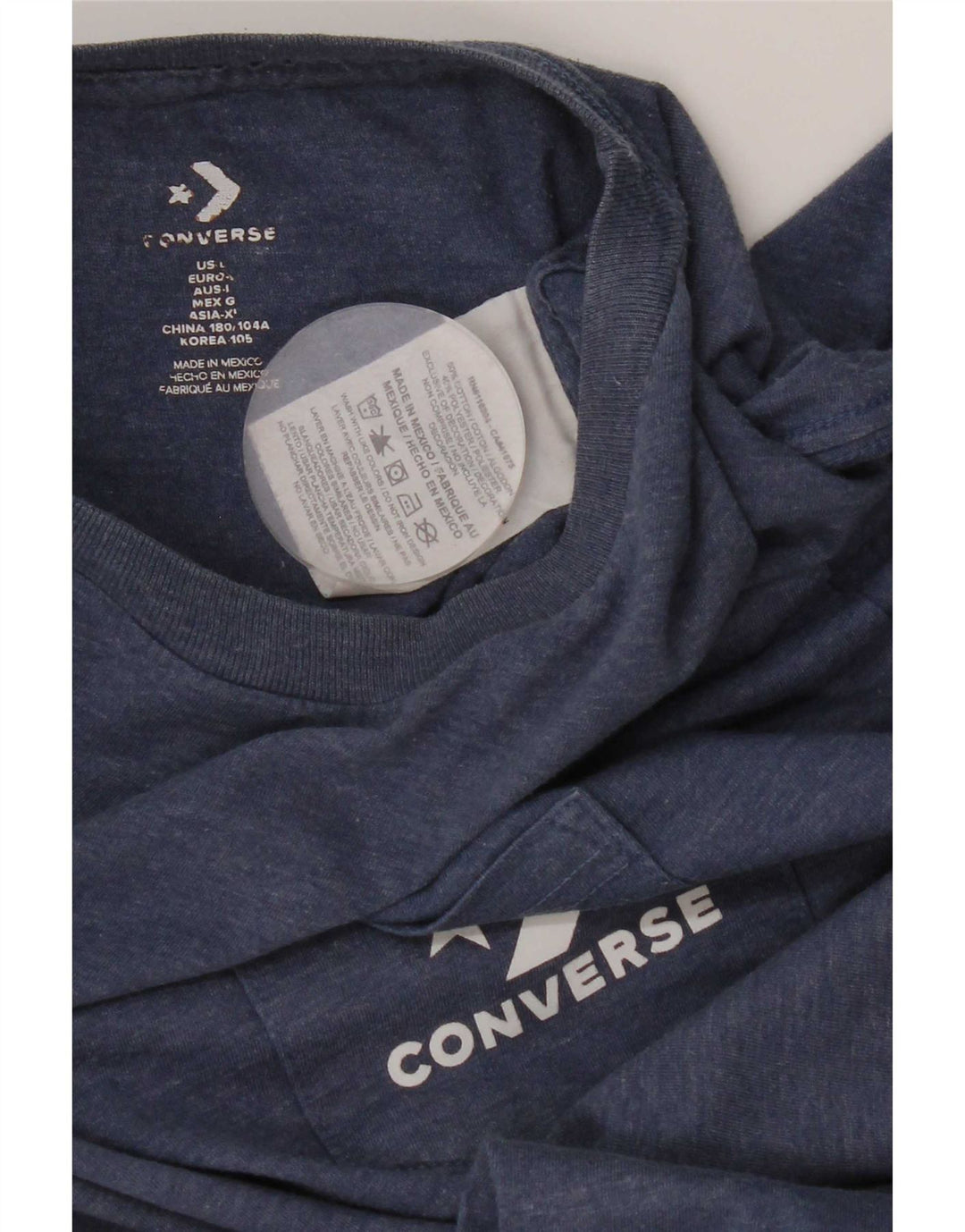 Camiseta Converse Hombre Top Grande Azul Algodón