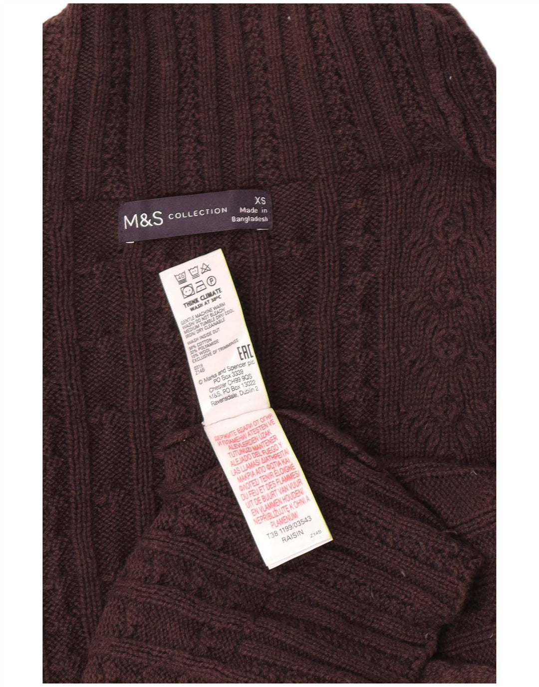 Marks & Spencer Suéter extragrande con cuello alto para mujer UK 6 XS Marrón