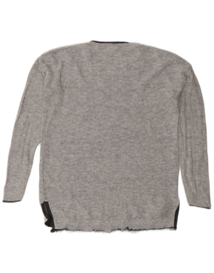 White Stuff - Jersey largo con cuello barco para mujer, talla S, color gris
