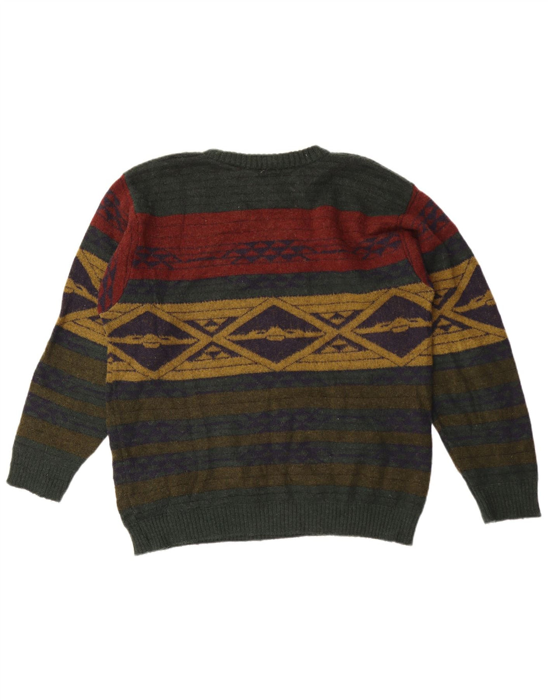 Alba Moda Hombre Cuello Redondo Jersey Suéter Grande Caqui Geométrico