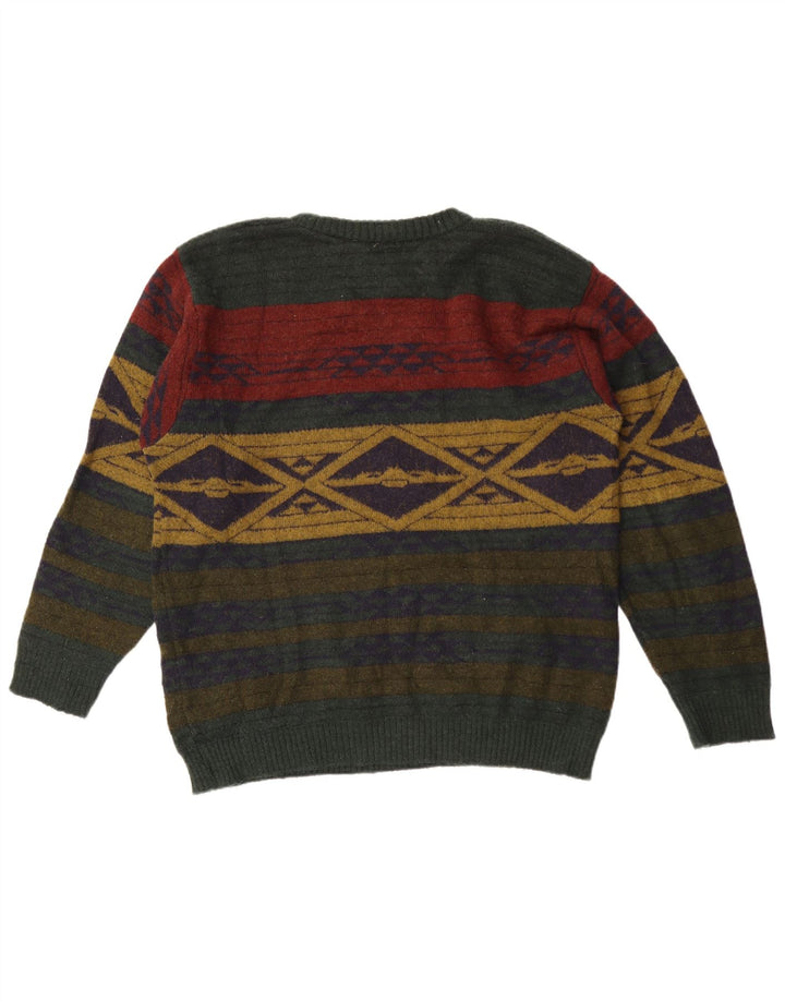 Alba Moda Hombre Cuello Redondo Jersey Suéter Grande Caqui Geométrico