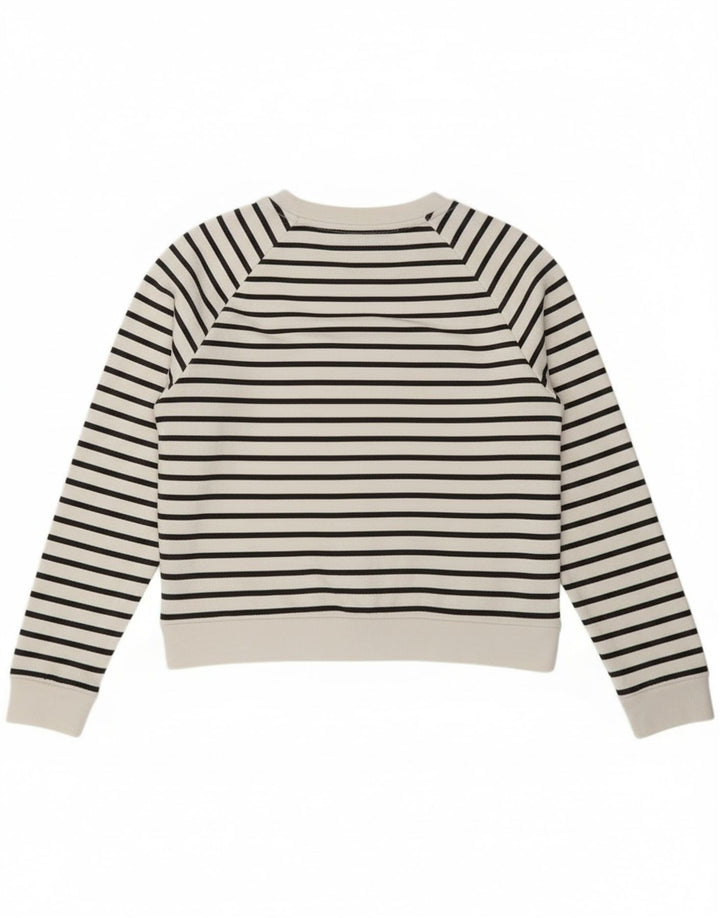 Levi's - Sudadera gráfica para mujer, talla 40, tamaño mediano, color blanco a rayas náuticas