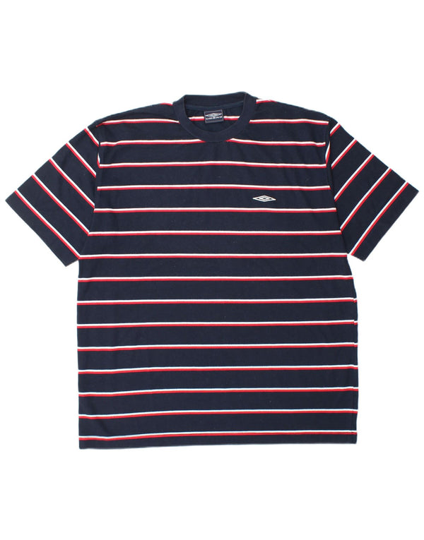 Umbro Camiseta Hombre Top XL Poliéster Rayas Azul Marino