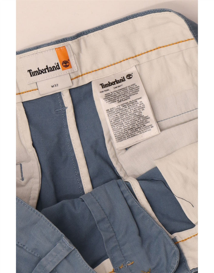 Timberland Pantalones cortos chinos para hombre W32 Algodón azul medio
