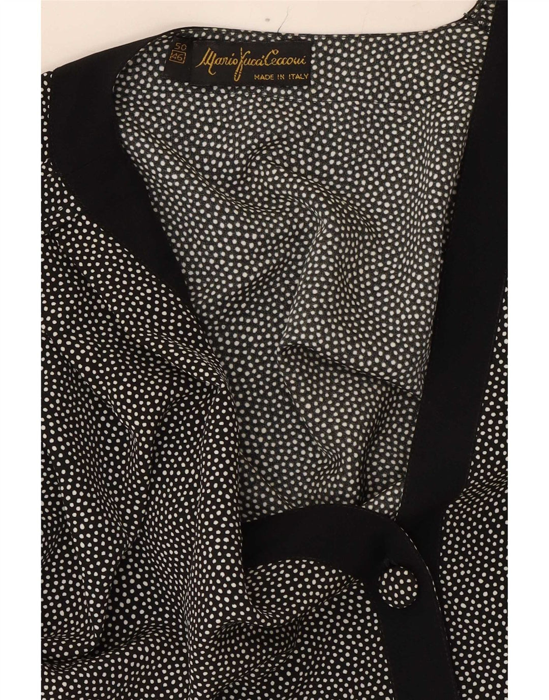 Mario Pucci Cecconi Conjunto de falda de 2 piezas para mujer IT 46 Large W30 Black Spotted