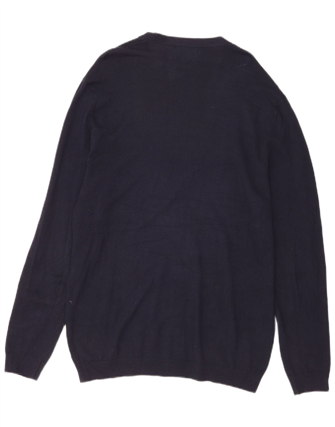 Zara Hombre Cárdigan Suéter Grande Azul Marino