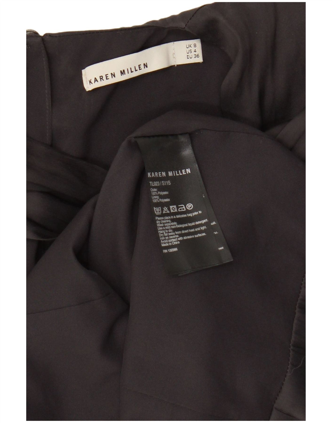 Karen Millen Blusa sin mangas para mujer Top UK 8 Small Poliéster negro