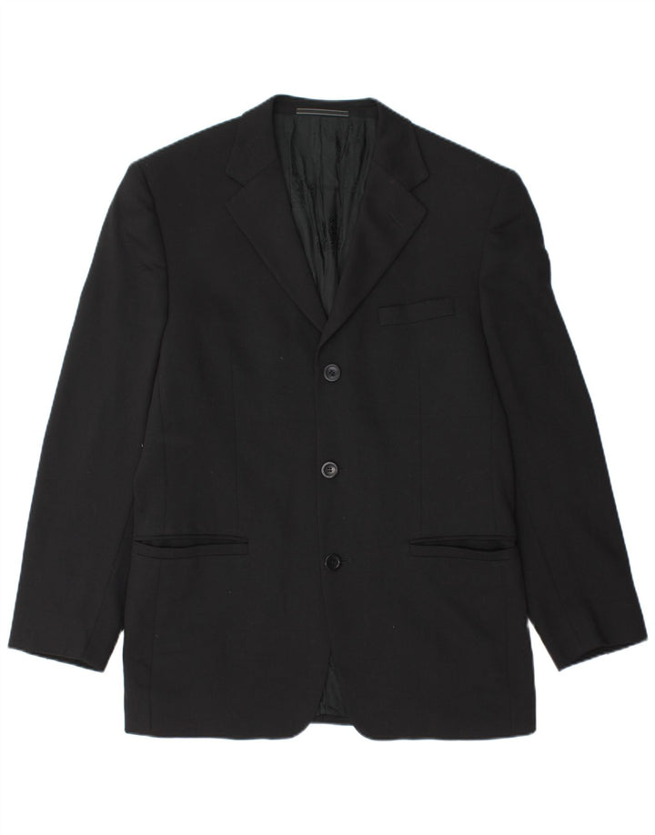 Versace Chaqueta tipo blazer de 3 botones para hombre IT 48 Lana negra mediana
