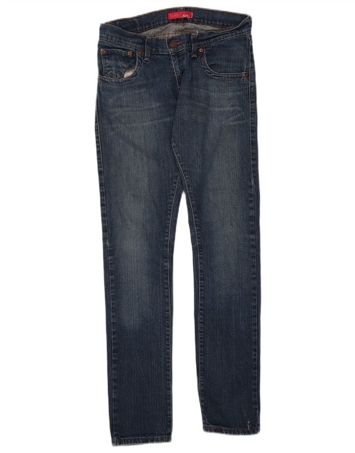 Levi's 504 Jeans ajustados inclinados para mujer US 5 Medium W30 L32 Algodón azul