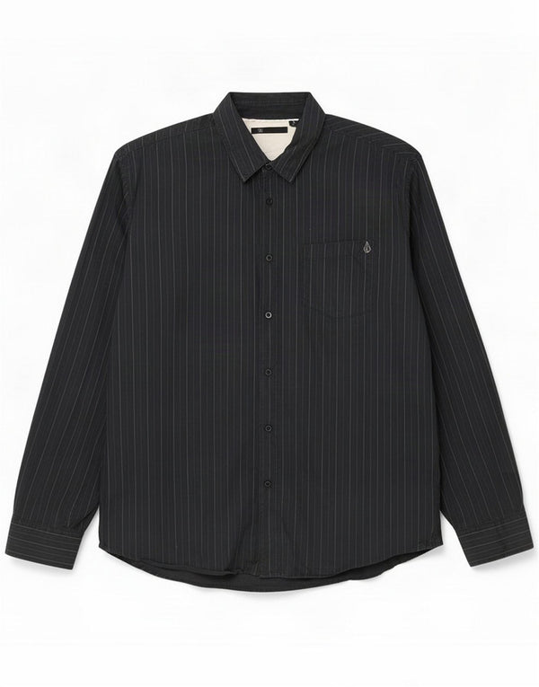 Camisa Volcom para hombre XL Algodón a rayas negras