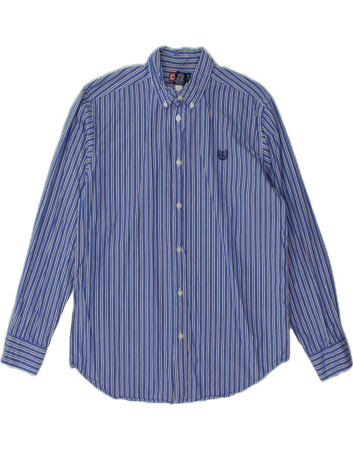 CHAPS Boys Shirt 15-16 Years XL  Blue Striped Cotton Vintage Chaps and Second-Hand Chaps from Messina Hembry 