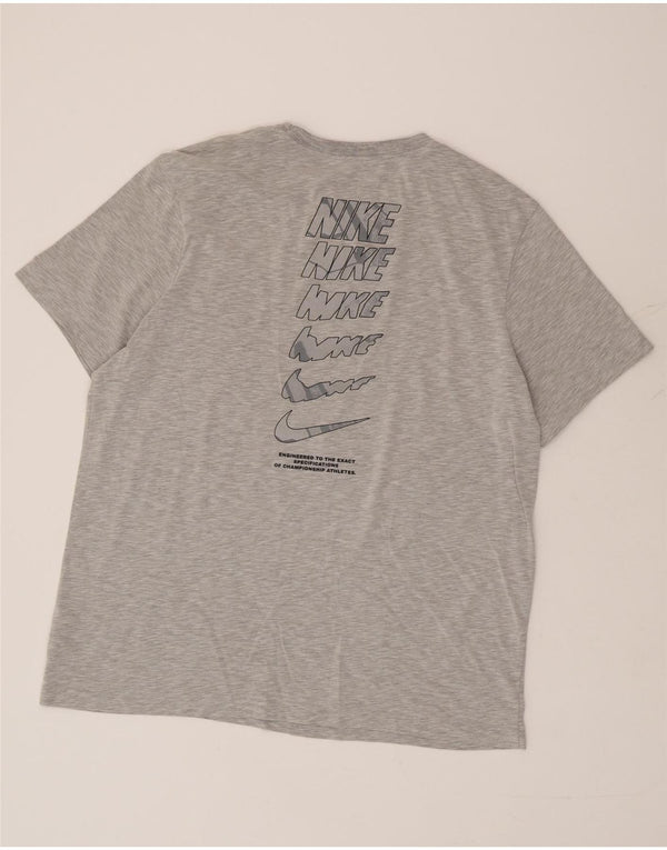 Nike Camiseta Dri Fit Graphic para Hombre Top XL Gris Algodón