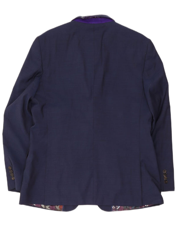 Ted Baker Chaqueta tipo blazer de 2 botones para hombre UK 44 2XL Lana azul marino