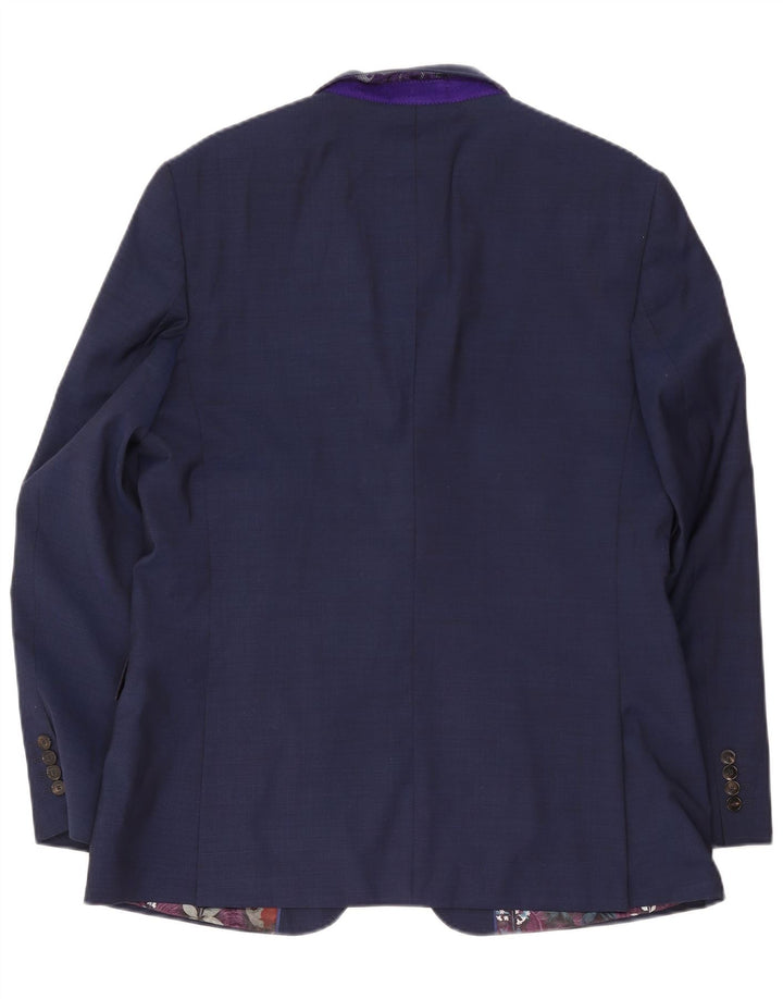 Ted Baker Chaqueta tipo blazer de 2 botones para hombre UK 44 2XL Lana azul marino