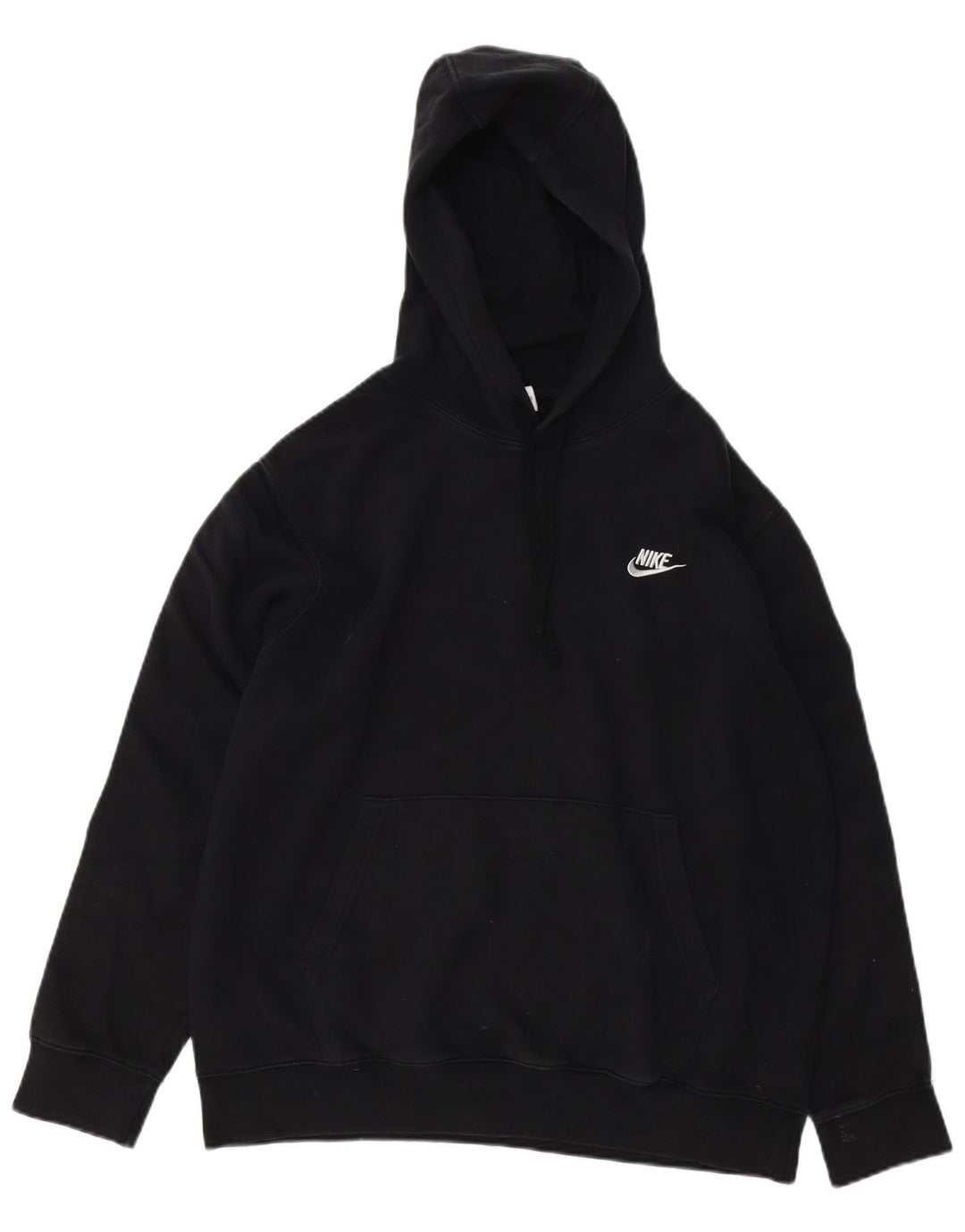 NIKE Sudadera con capucha gráfica para hombre, talla grande, algodón negro