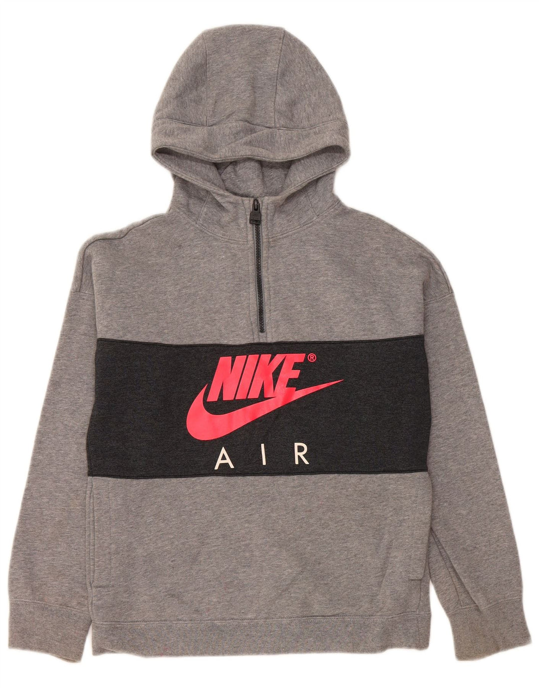 NIKE Sudadera con capucha gráfica para niños de 12 a 13 años, color gris grande