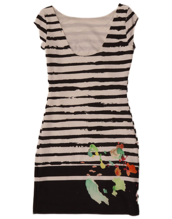 Desigual Vestido tubo para mujer UK 8 Small Black Stripes
