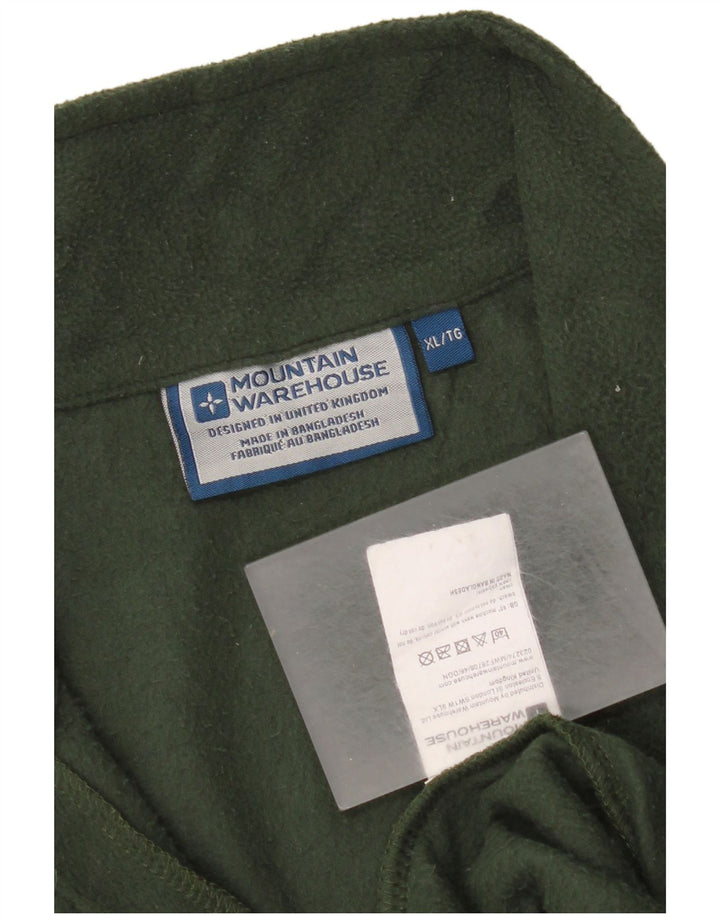 Mountain Warehouse Jersey de forro polar con cuello y cremallera para hombre XL Poliéster verde