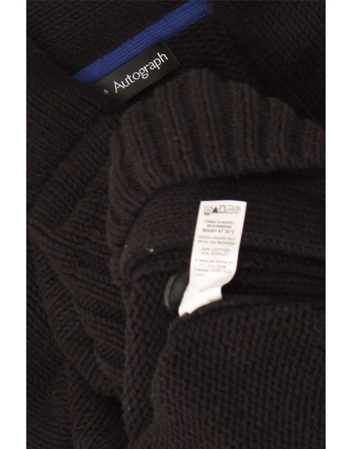 Marks & Spencer Suéter tipo cárdigan autógrafo para hombre Reino Unido 38/40 Mediano Negro
