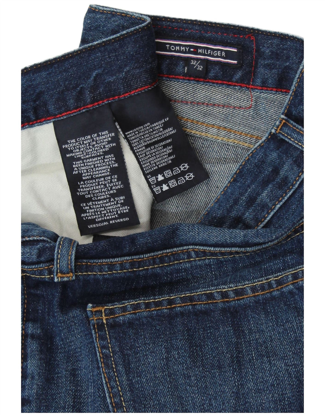 TOMMY HILFIGER Vaqueros rectos para hombre W32 L32 Algodón azul