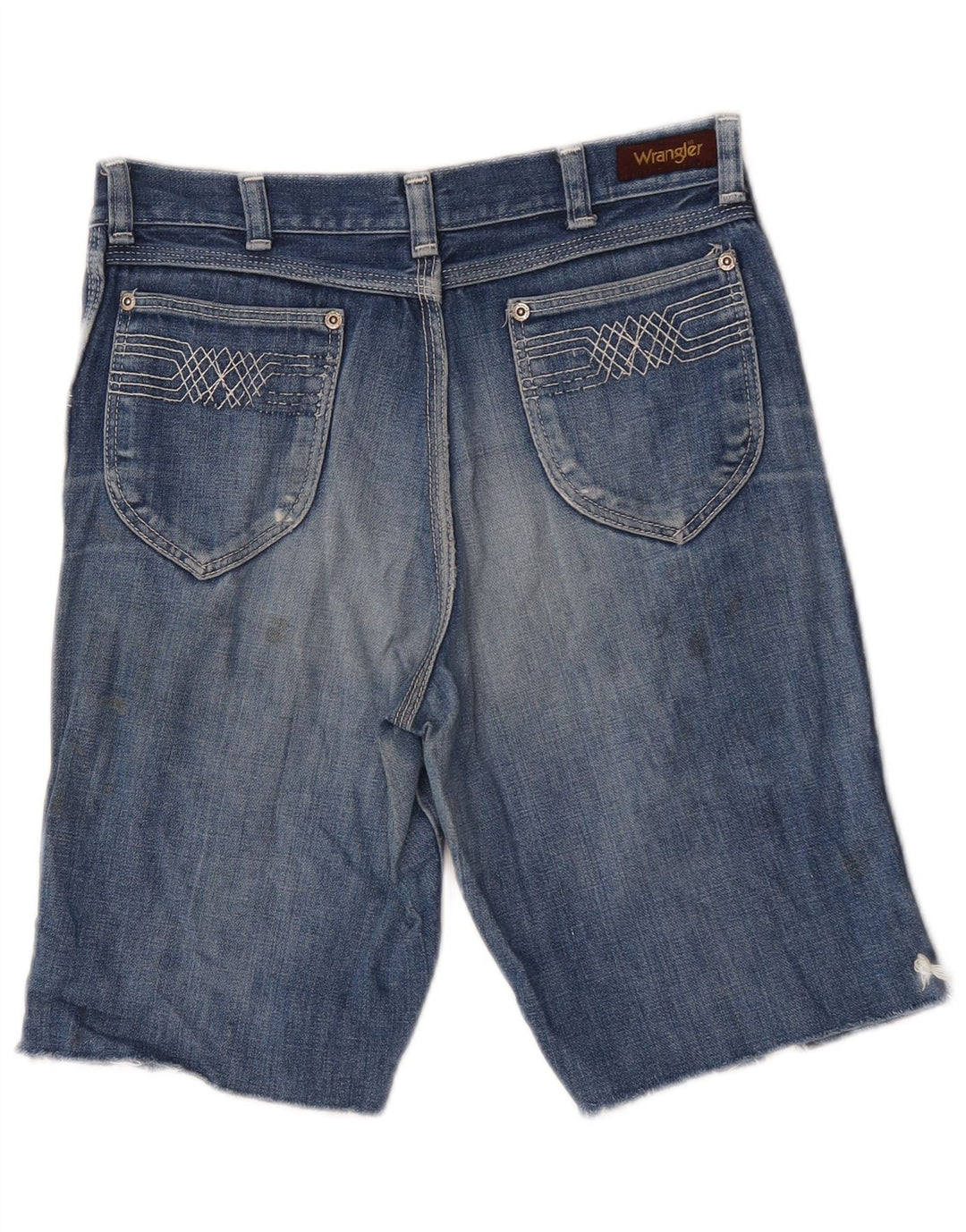 Wrangler Pantalones Cortos De Mezclilla Desgastados W29 Azul Medio