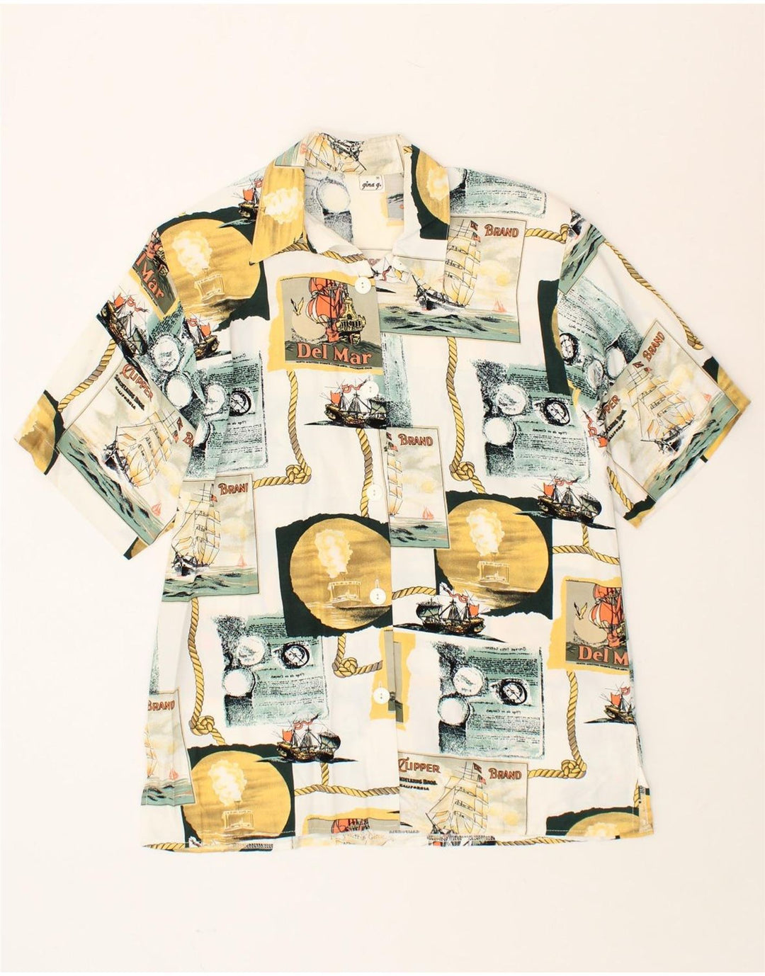 VINTAGE Womens Longline Abstract Pattern Shirt EU 38 Medium Multicoloured Vintage Vintage and Second-Hand Vintage from Messina Hembry 