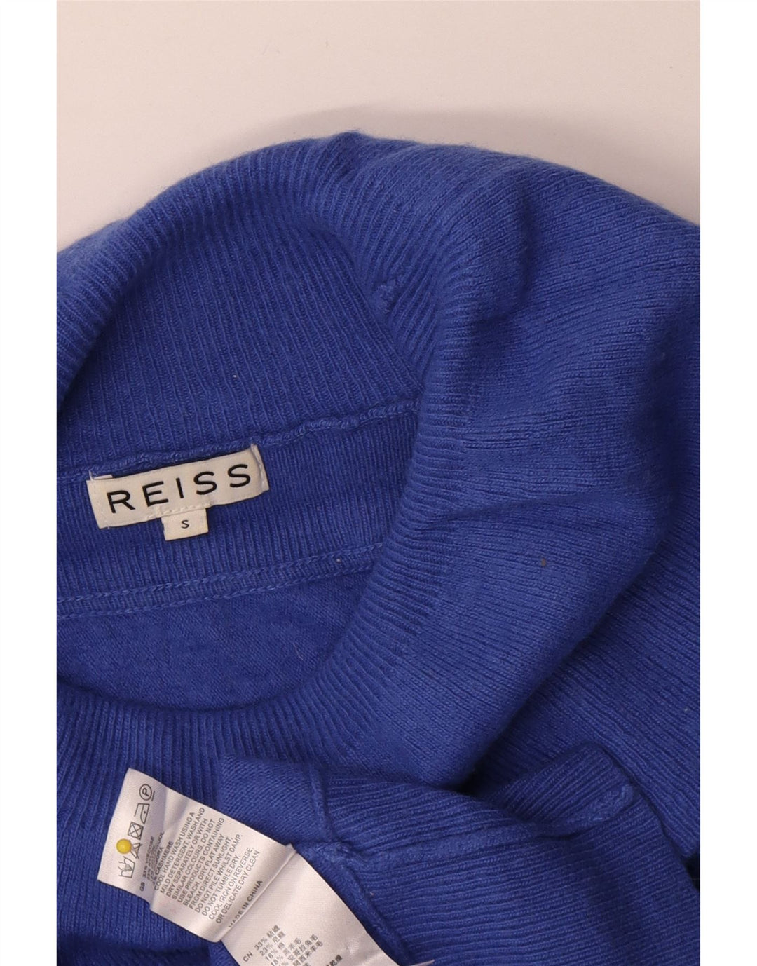 Reiss Suéter extragrande con cuello vuelto para mujer UK 10 Small Viscosa azul