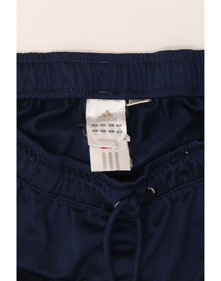 Adidas Pantalones cortos deportivos para mujer UK 10 Small Azul marino Rayas Poliéster