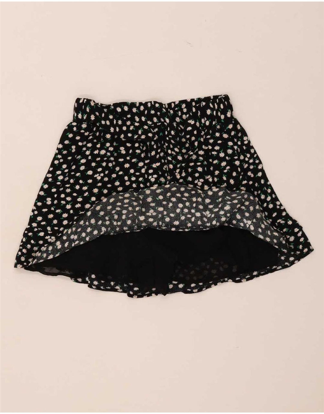 Zara Mujer Falda Pantalón Reino Unido 10 Pequeño Negro Floral