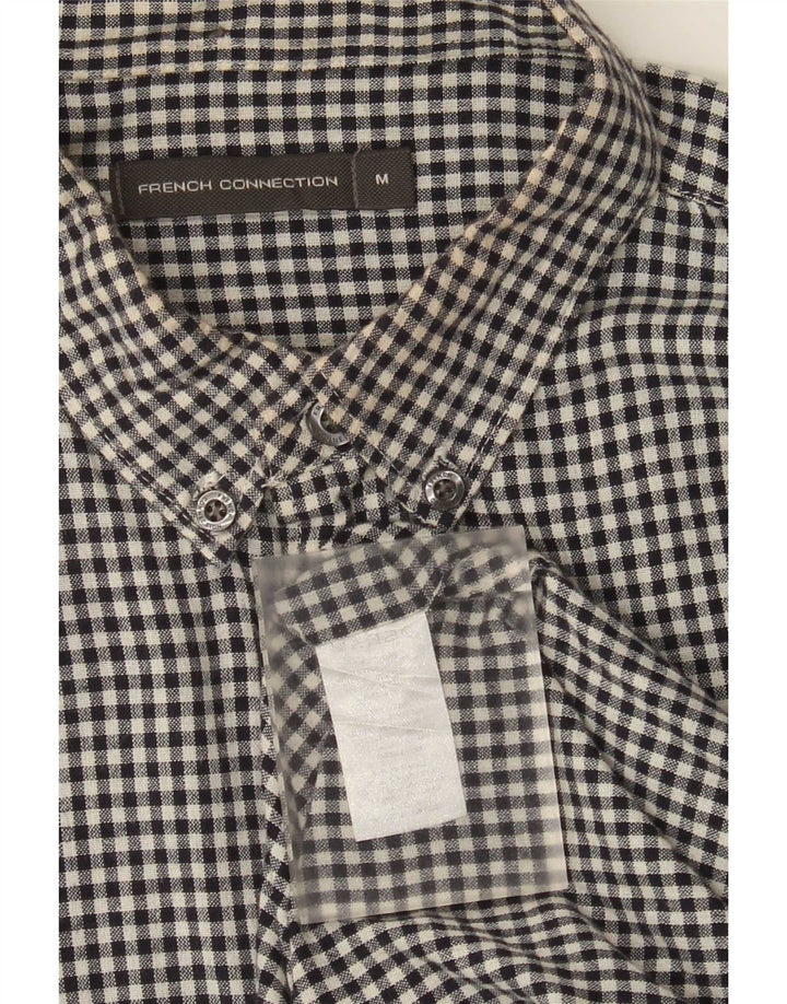Camisa de hombre French Connection de algodón a cuadros en color negro mediano