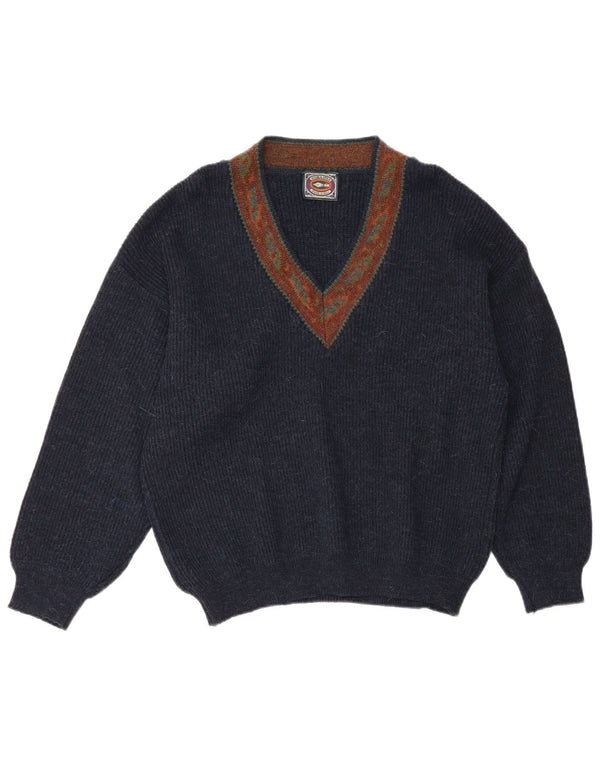 Noba 1950 Jersey con cuello en V para hombre IT 48 Small Azul marino Fair Isle