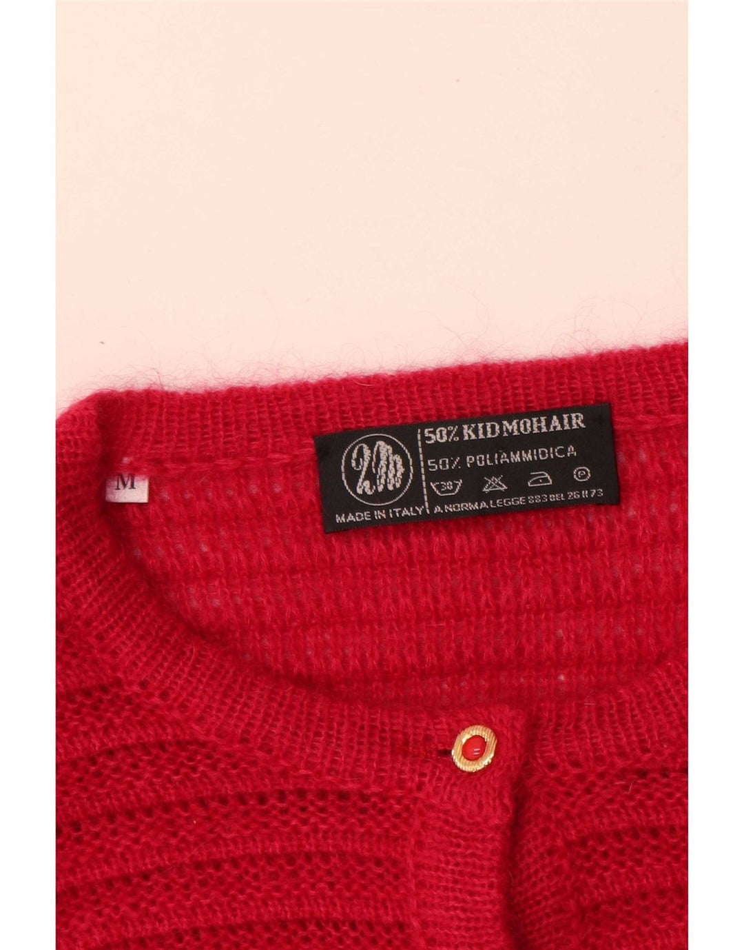 Vintage mujer oversized Cardigan suéter Reino Unido 14 medio rosa Mohair