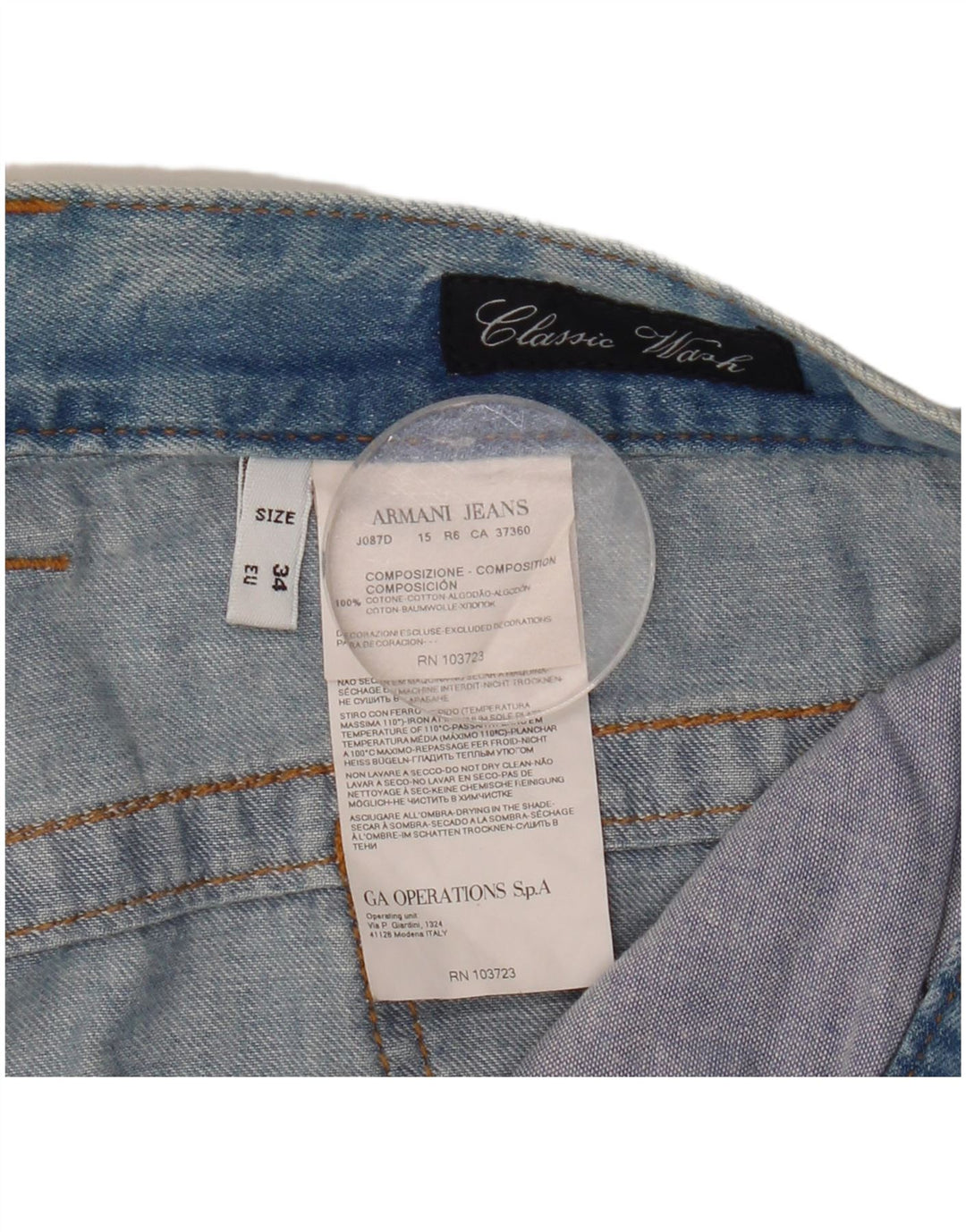 Jeans Armani Mujer Slim W34 L33 Algodón Azul