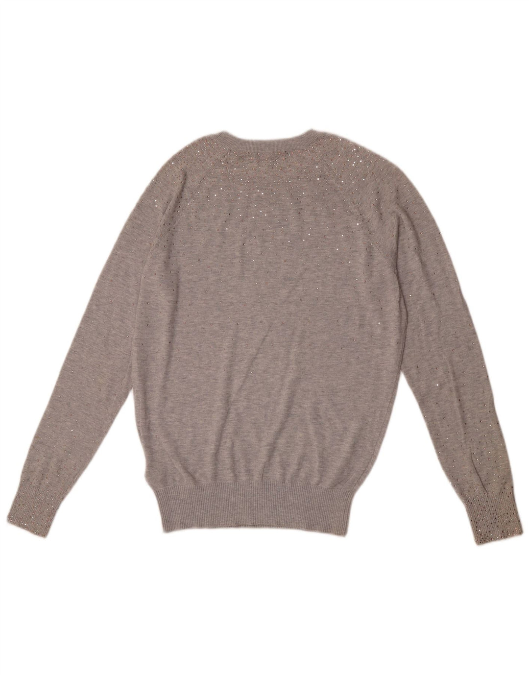 Ted Baker - Jersey para mujer con cuello barco, talla 2, algodón moteado gris pequeño