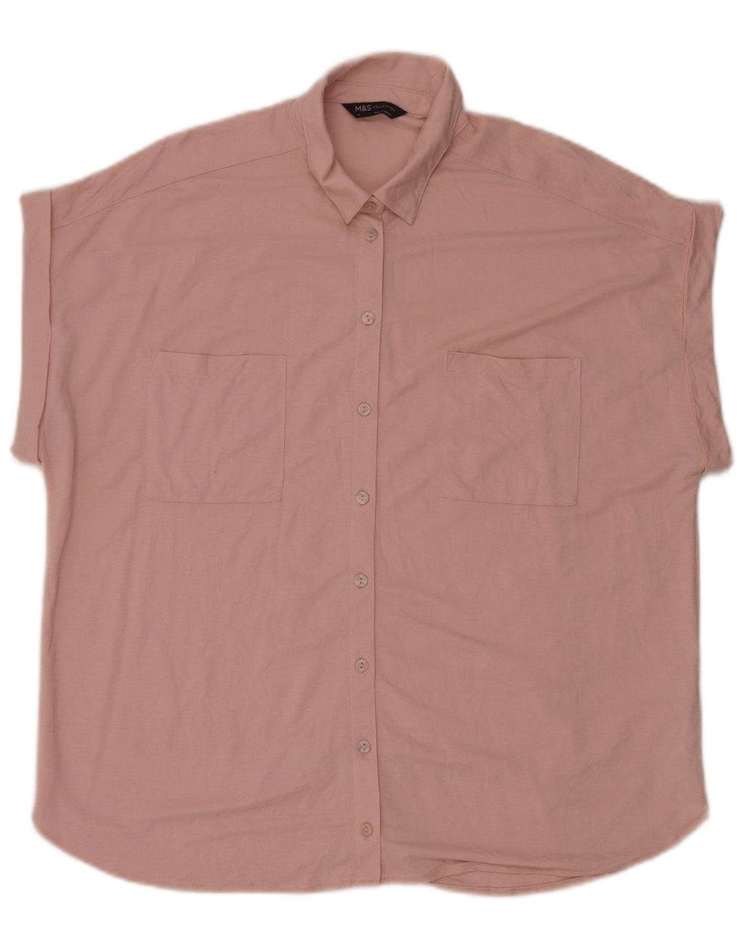 Marks & Spencer Camisa extragrande de manga corta para mujer UK 44 Grande Rosa