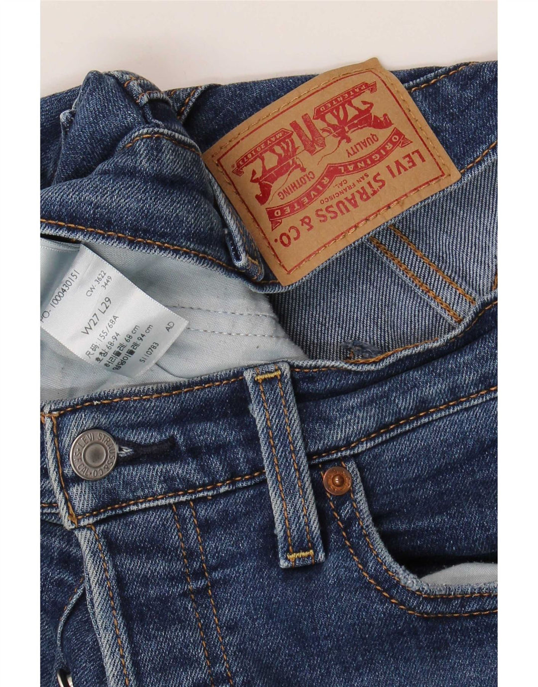 Vaqueros Levi's Ribcage Rectos Mujer W27 L29 Algodón Azul
