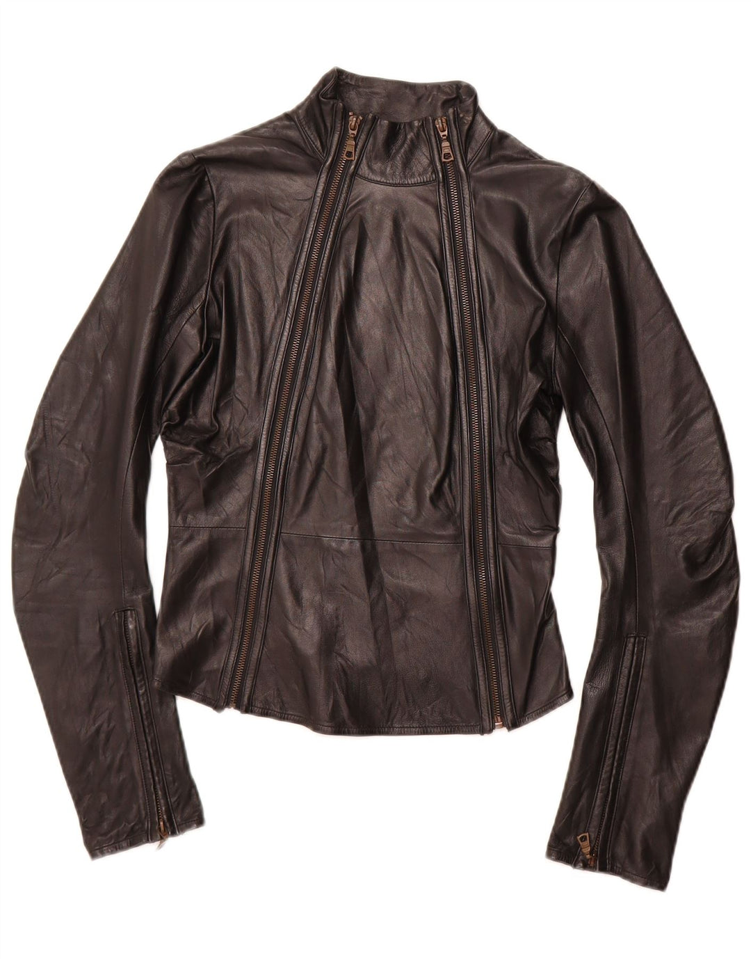 NOLITA Chaqueta de cuero corta para mujer UK 8 Small Black