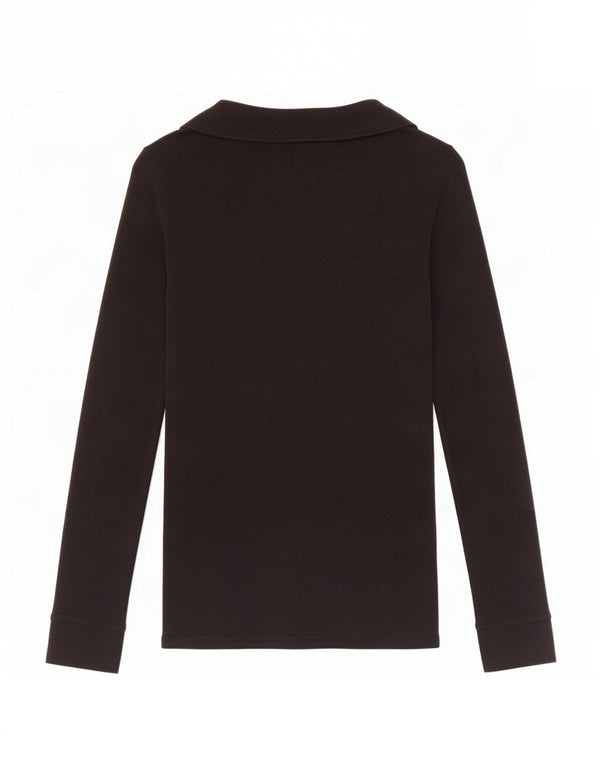 Guru Polo de manga larga para mujer, talla 40, talla M, color negro