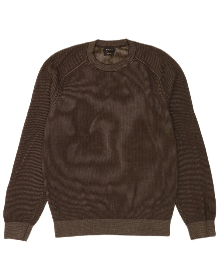 Massimo Dutti Jersey Cuello Redondo Hombre Algodón Marrón Medio