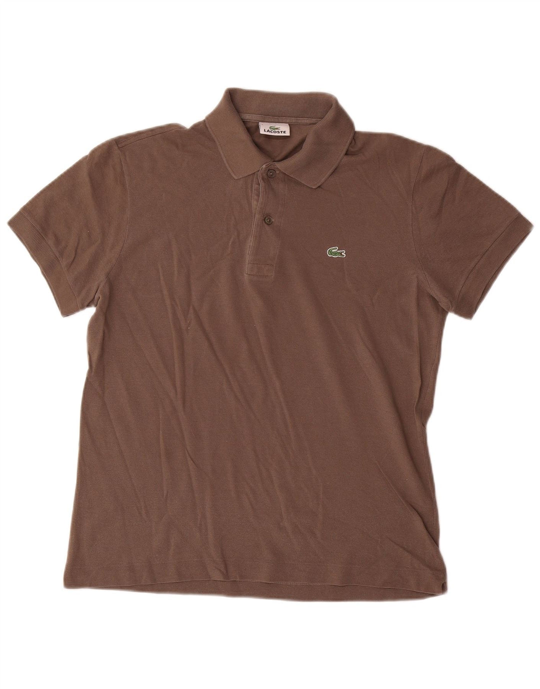 Lacoste Polo para hombre talla 3 pequeño algodón marrón