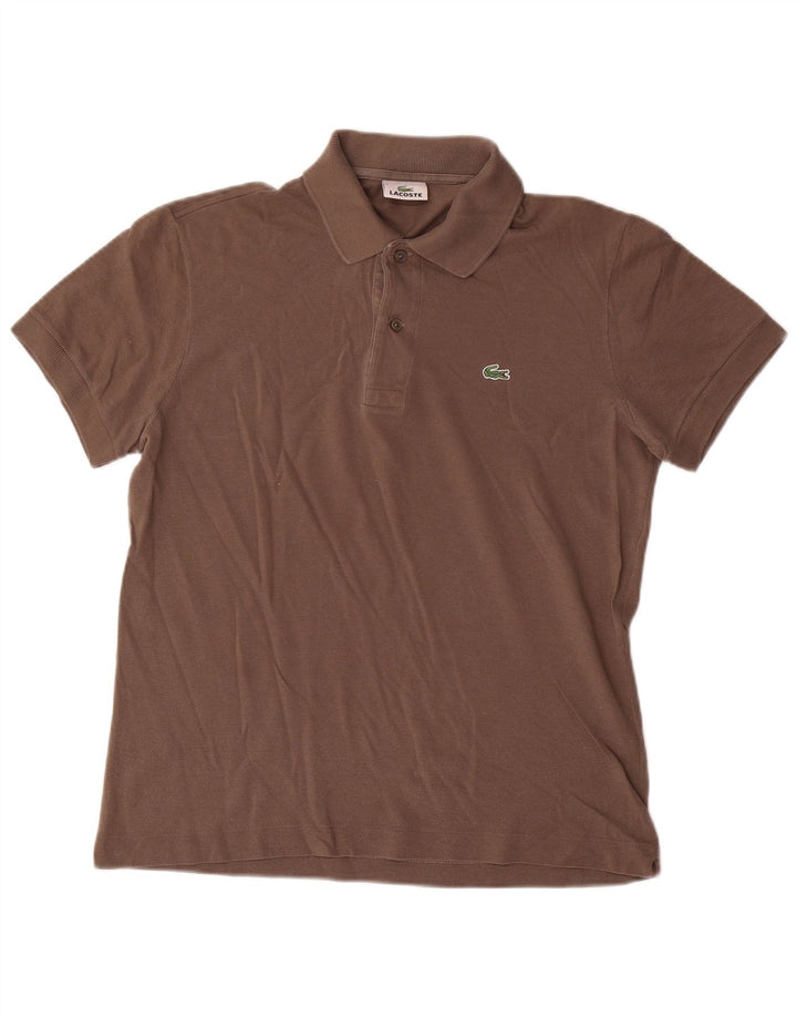 Lacoste Polo para hombre talla 3 pequeño algodón marrón