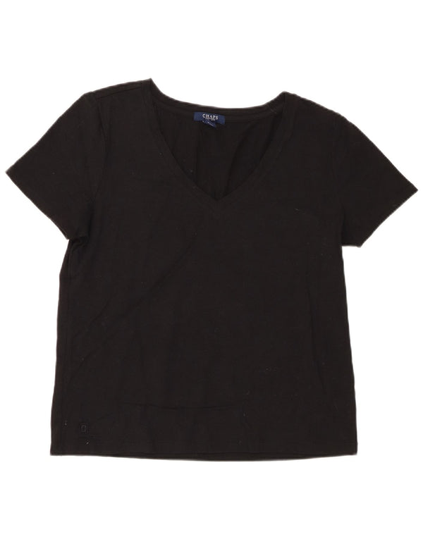 Chaps Camiseta para mujer Top UK 40 Grande Algodón negro