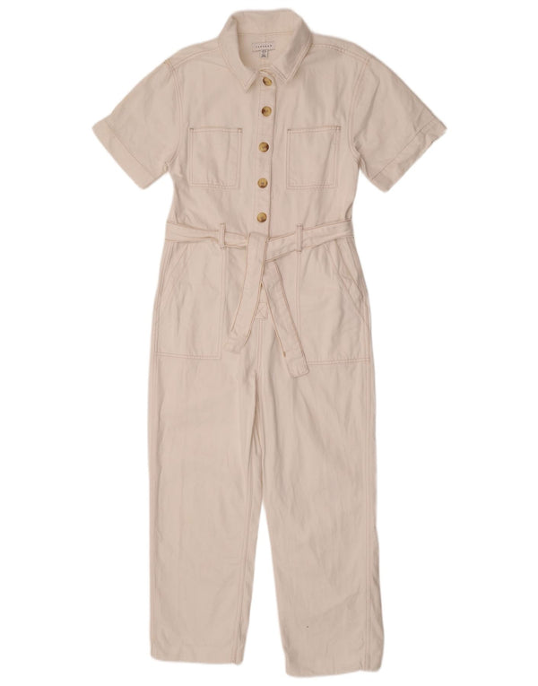 Topshop Mono de Manga Corta para Mujer UK 10 Small White Cotton