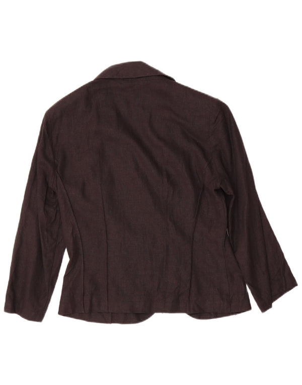 Marks & Spencer Chaqueta Blazer de Manga 3/4 para Mujer UK 8 Small Lino Negro