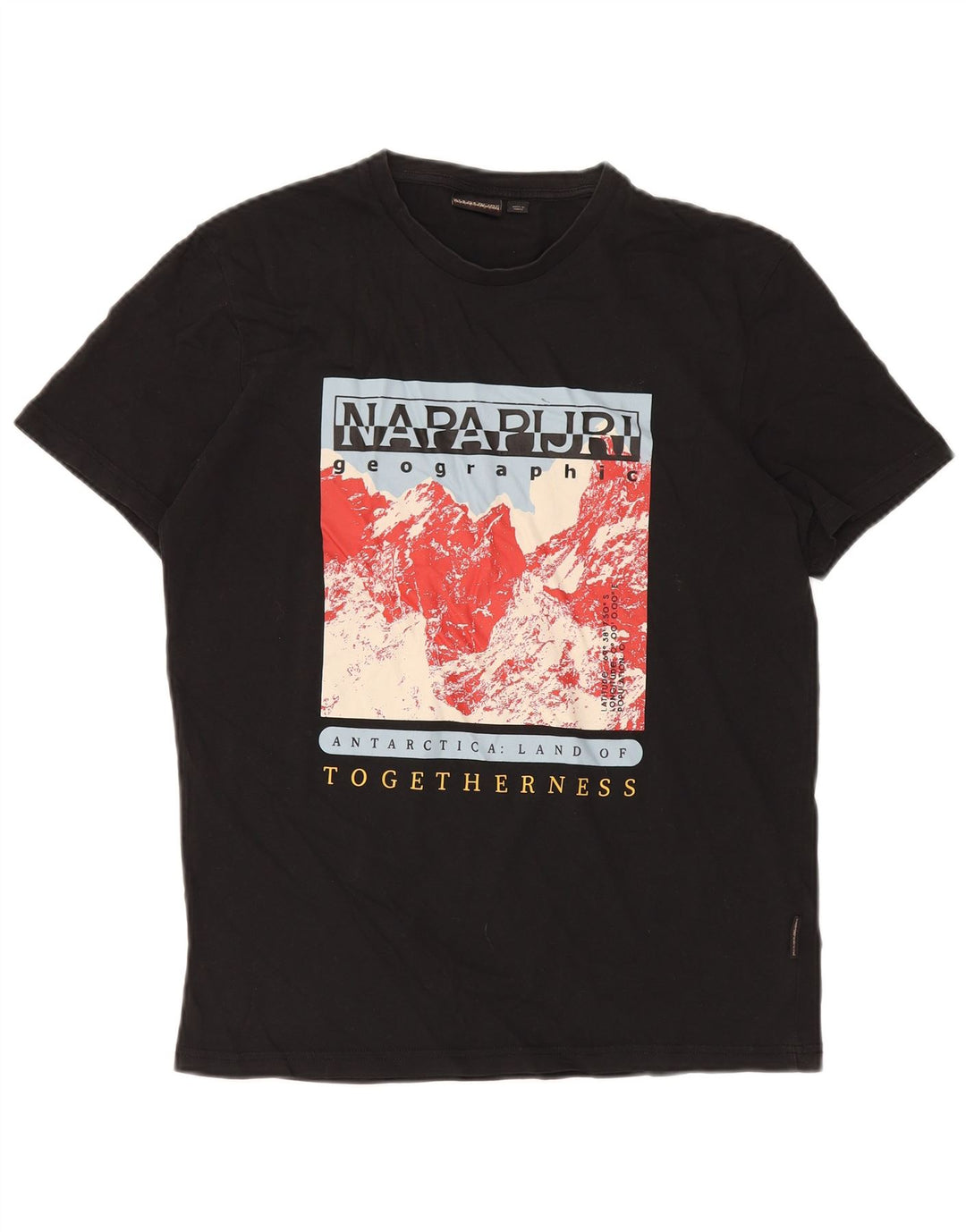 Napapijri - Camiseta gráfica para hombre, talla mediana, algodón negro