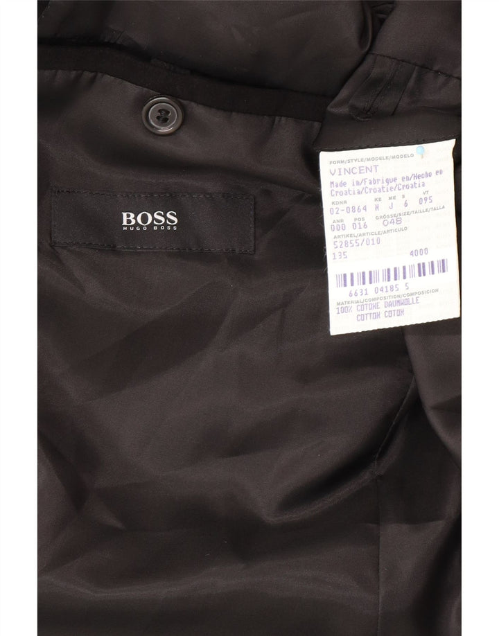 HUGO BOSS Chaqueta tipo blazer de 2 botones para hombre EU 48 Mediana Algodón negro