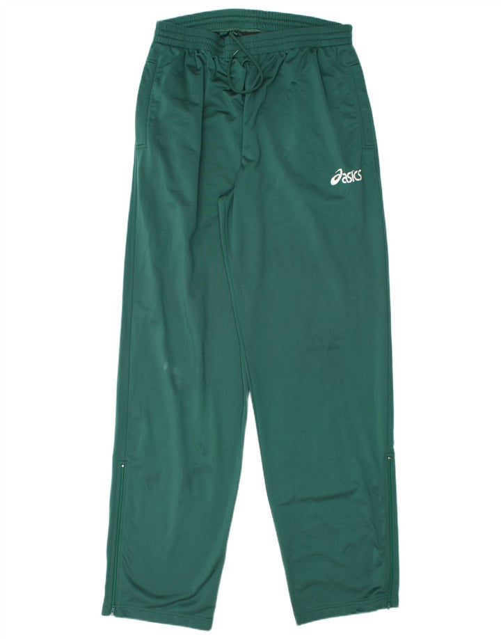 ASICS Pantalones de chándal para hombre, poliéster verde grande