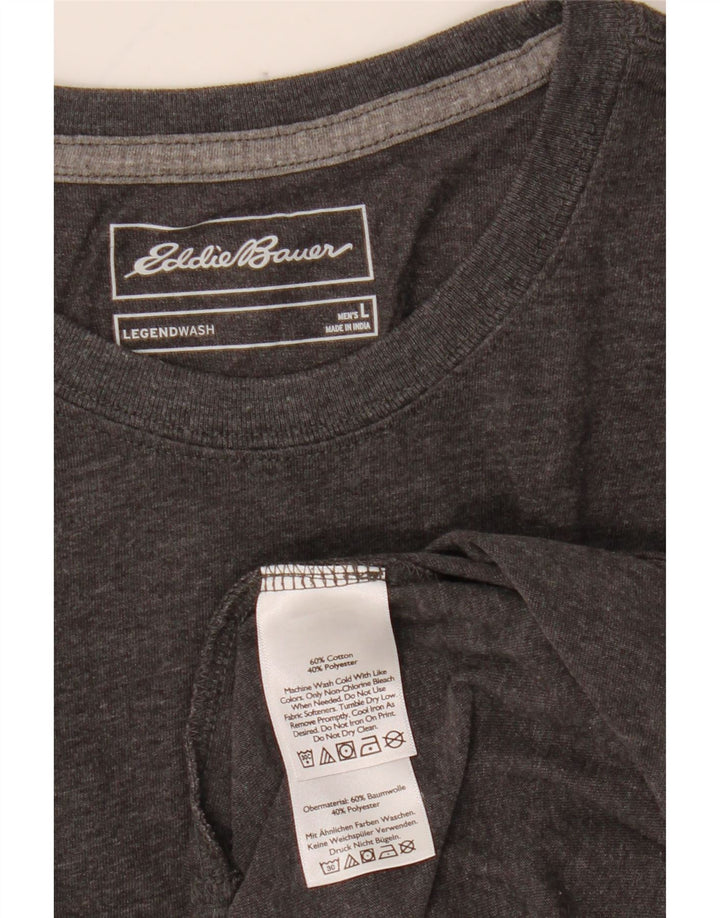 EDDIE BAUER Top para hombre manga larga algodón gris grande